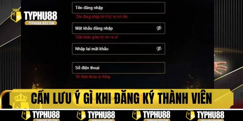 Cần lưu ý những gì để tạo tài khoản Typhu88 thành công?